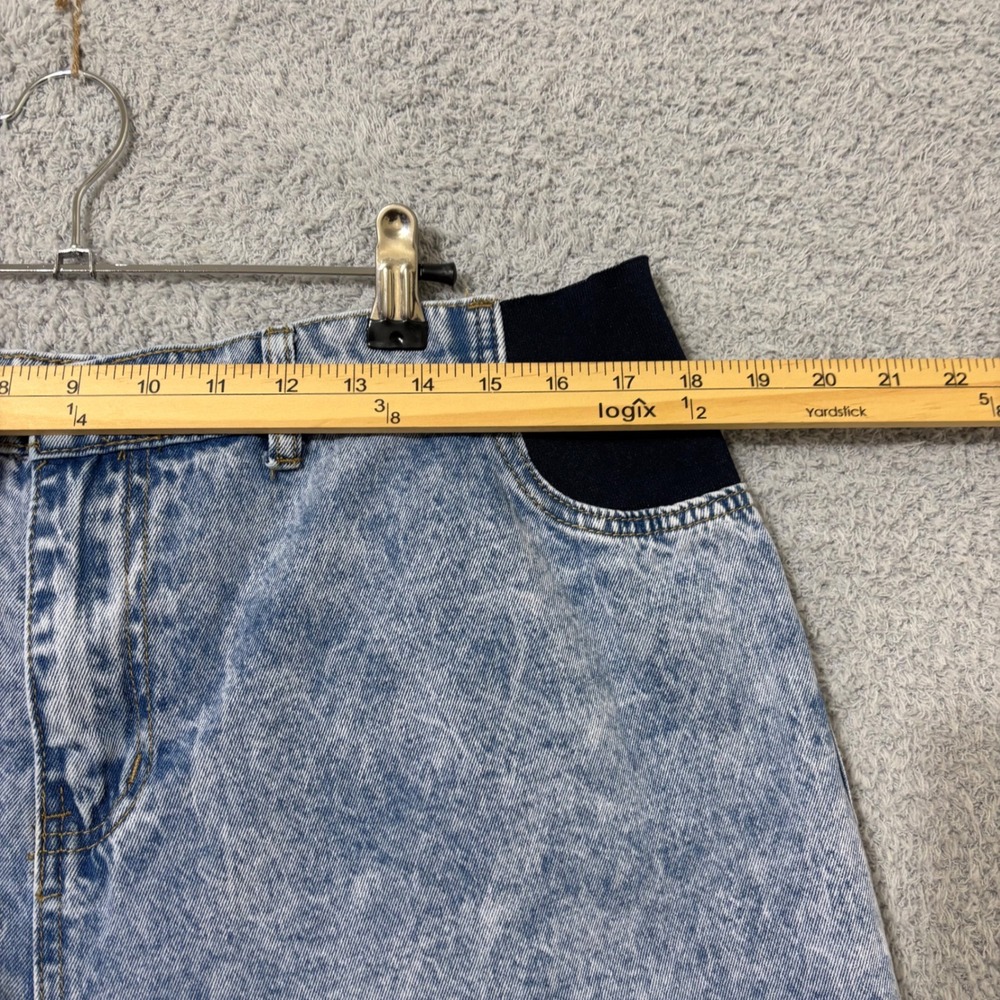 Wide Leg Comfortable Jeans Elastic Waist High Rise Acid Wash Blue Size 14 - Picture 10 of 12